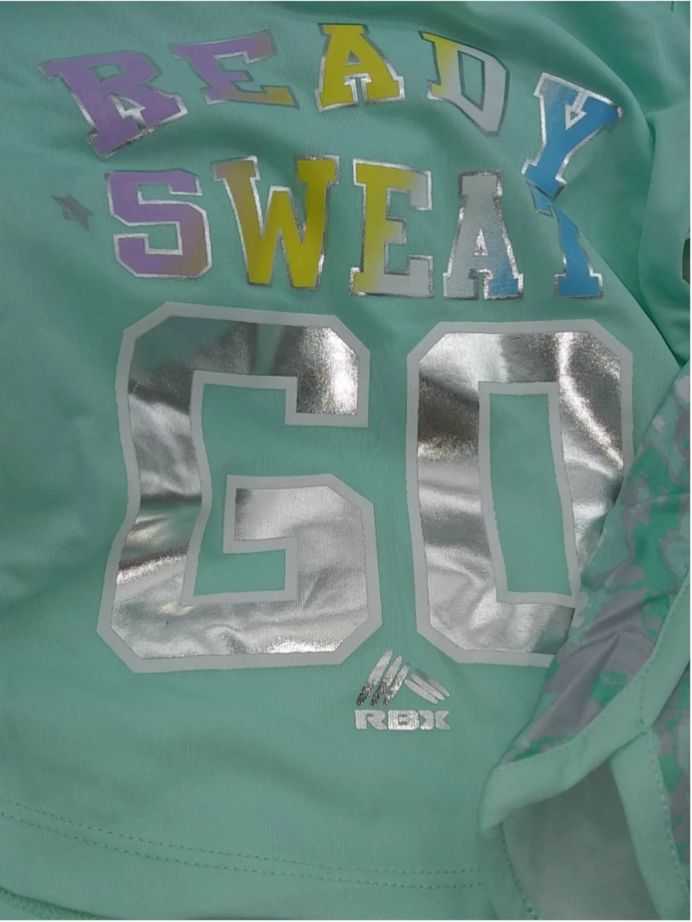 NWT RBX Girls' Active Top & Short Set Ready Sweat Go Mint lined shorts M 5/6 - Picture 1 of 8